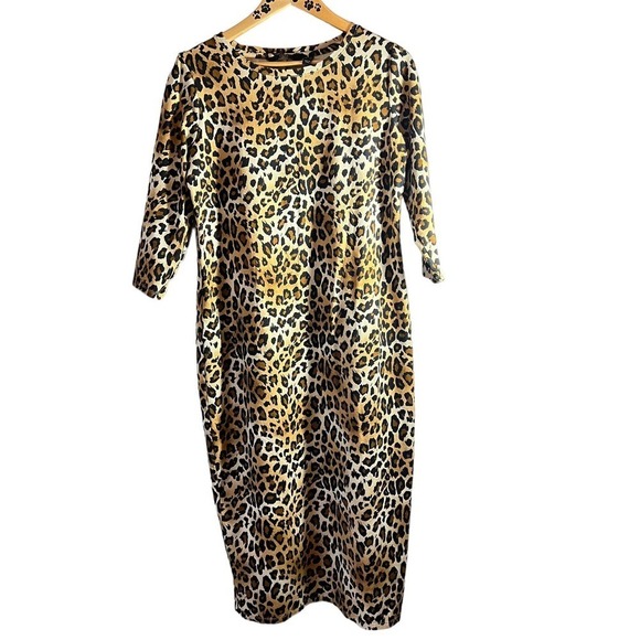 G.I.L.I. Animal Print Midi  Dress M - Picture 4 of 5